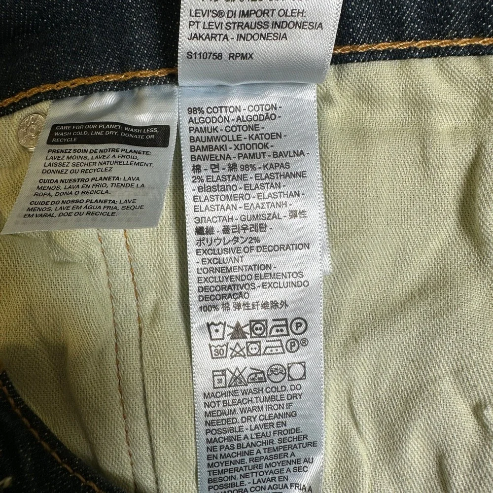 Levis 511 Slim Fit Jeans Mens 34x29 Dark Wash Indigo Denim Stretch 04511-1907